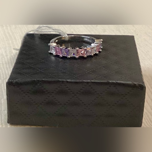 Elegant Multi-Color Gemstone Silver Ring - Picture 2 of 4